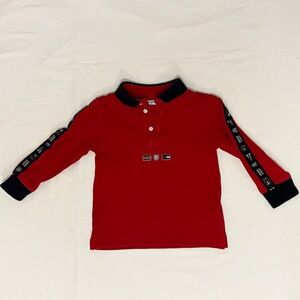 Mayoral Long Sleeve Polo - 2T - Red with black trim - GREAT Condition
